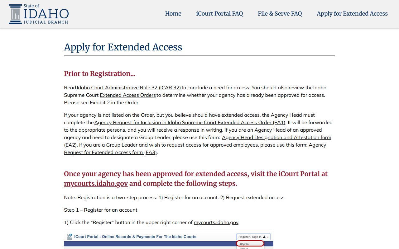 Cassia County court dockets extended access guidance