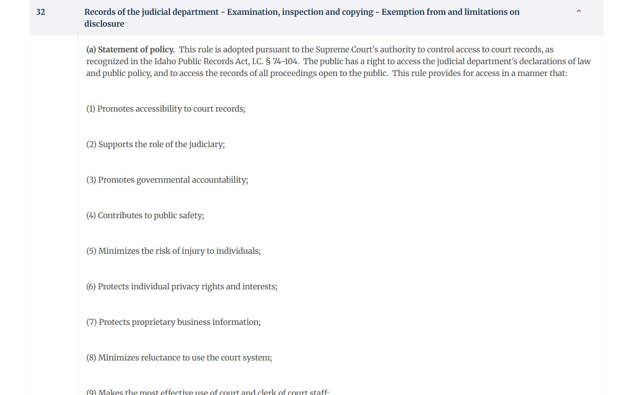 Cassia County court dockets ICAR 32