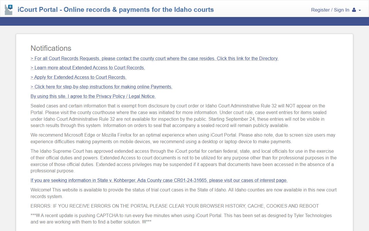 Cassia County court records Odyssey Portal
