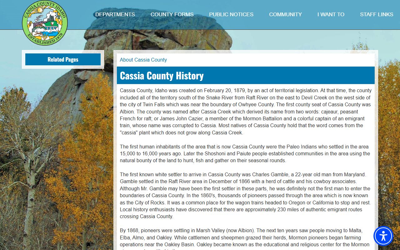 Cassia County court records history and county seat move